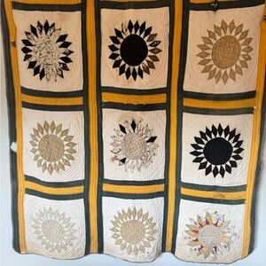 Sunflower Sash antique quilt from 1890s